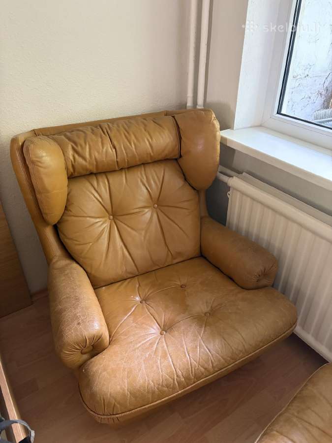 Vintage Couch Fotelis Pufas - nuotraukos Nr. 2