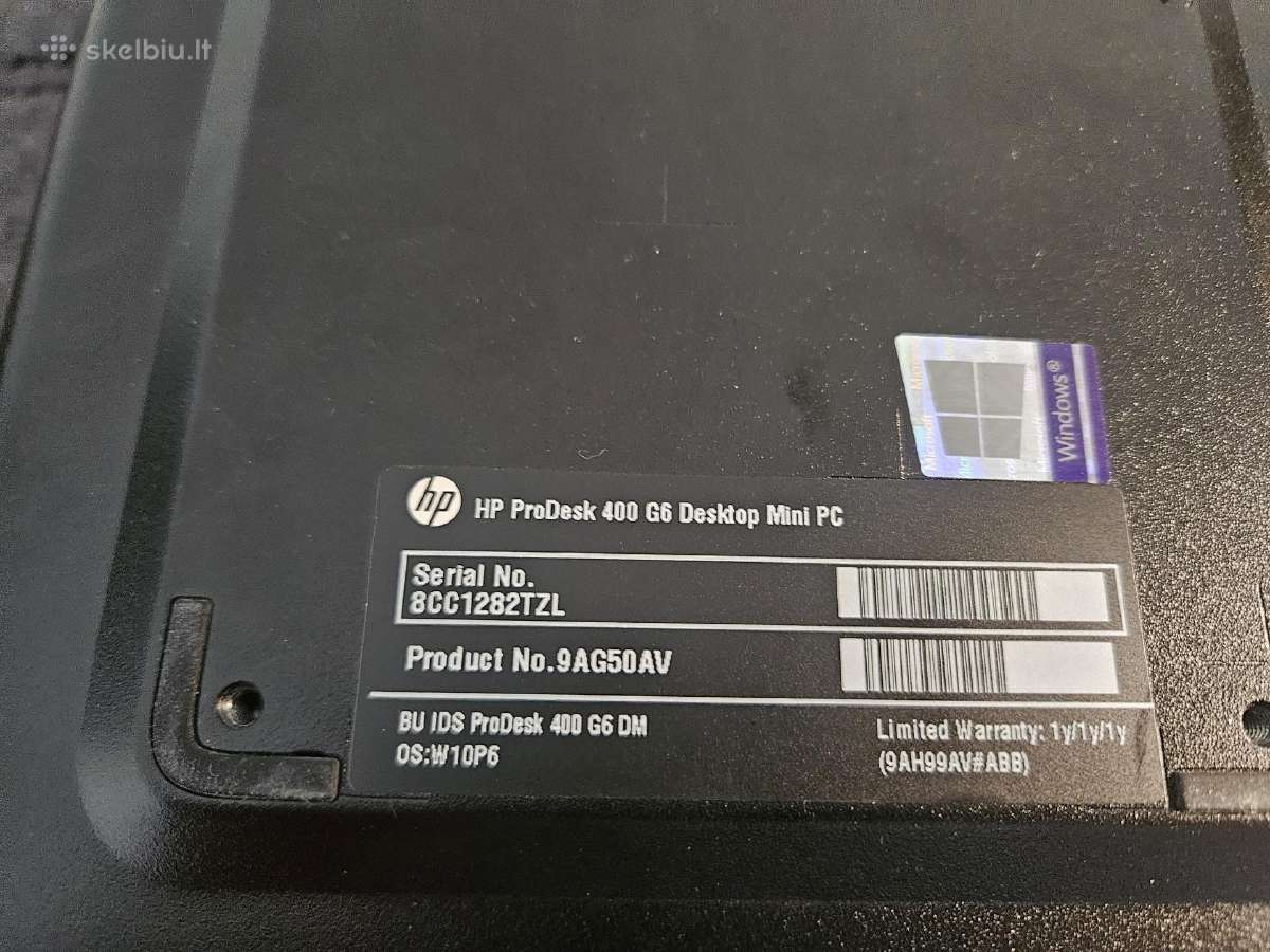 Hp Prodesk 400 G6 Desktop Mini I5 16gb 512gb - nuotraukos Nr. 4