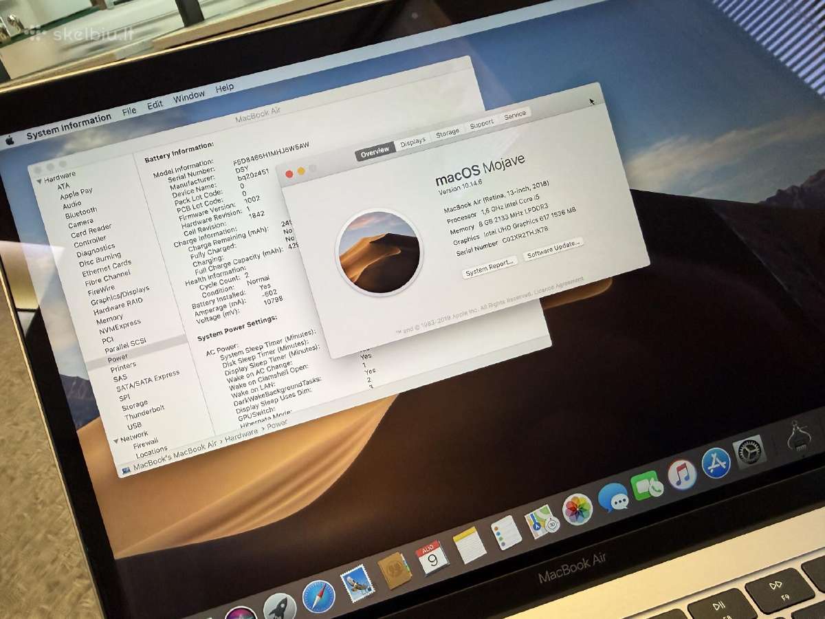 MacBook Air 13" Retina (2018) / i5 / 8gb / 256gb - nuotraukos Nr. 3