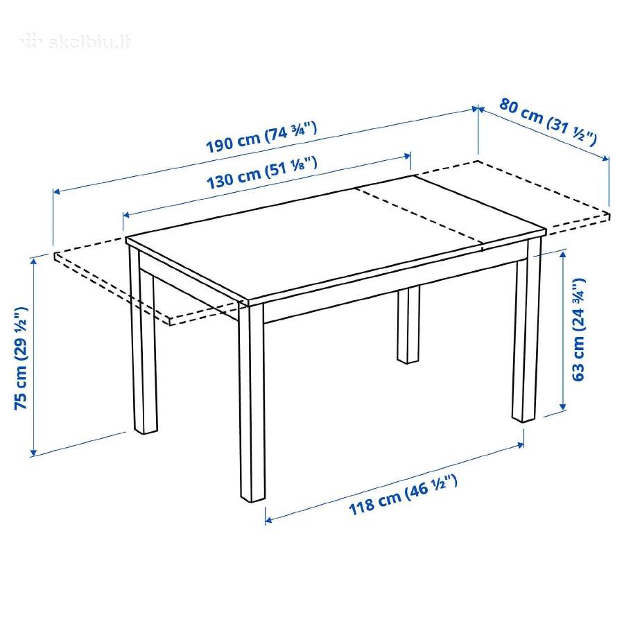 Naujas Ikea Laneberg valgomojo stalas neišpakuotas - nuotraukos Nr. 6