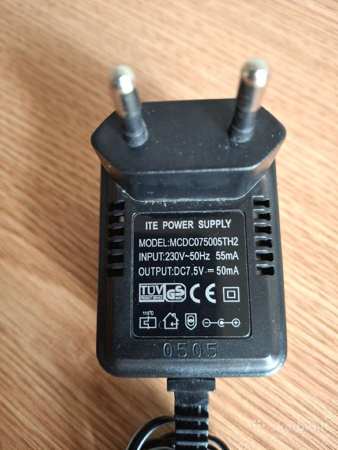 Ac adapteris, maitinimo šaltinis - 7.5v, 50ma - nuotraukos Nr. 2