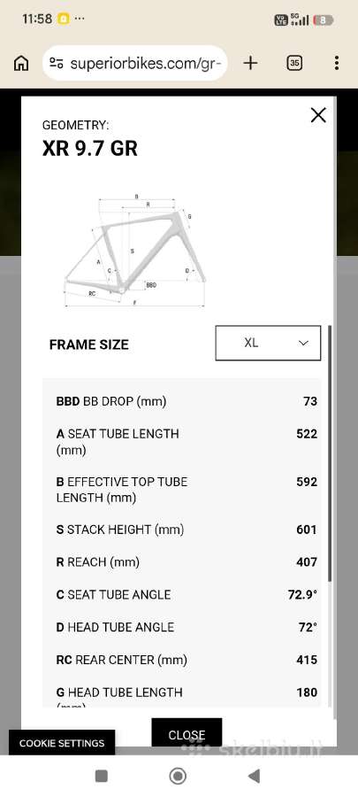 Superior xr gr 9.7 2026 gravel frameset'as XL - nuotraukos Nr. 7