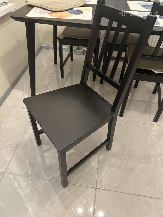 Ikea juodas stalas su 4 kėdėmis - nuotraukos Nr. 5