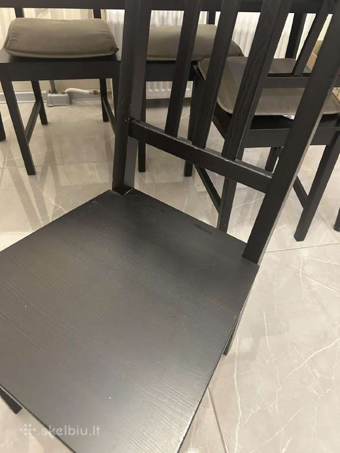 Ikea juodas stalas su 4 kėdėmis - nuotraukos Nr. 6