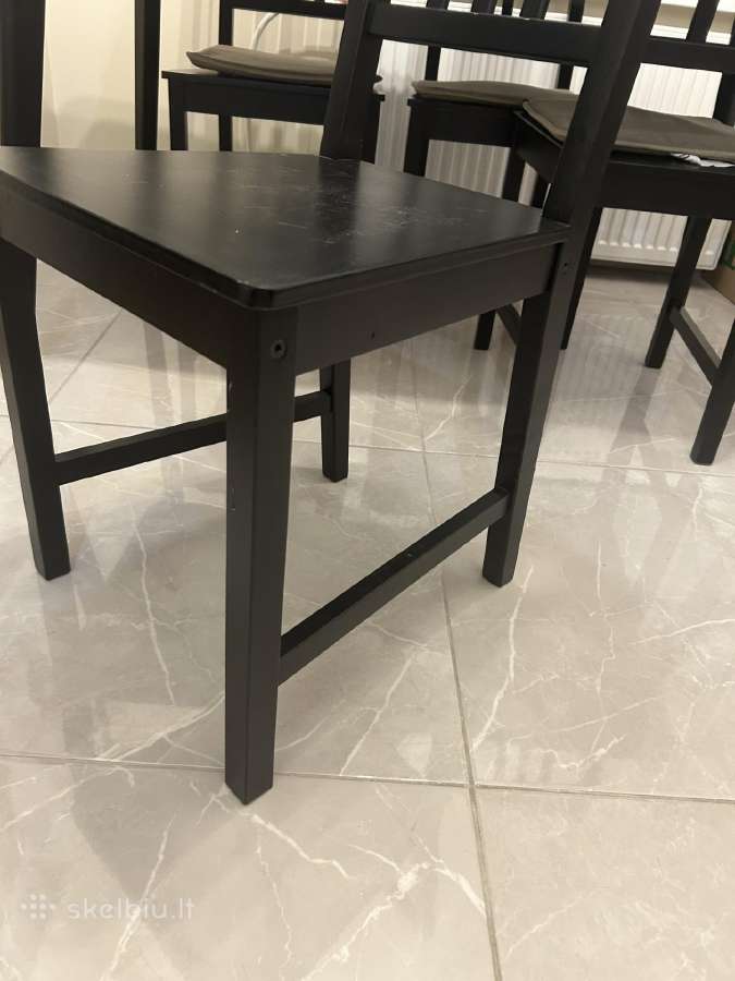 Ikea juodas stalas su 4 kėdėmis - nuotraukos Nr. 7