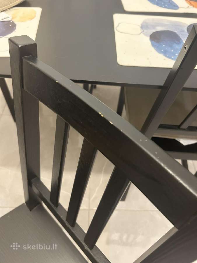 Ikea juodas stalas su 4 kėdėmis - nuotraukos Nr. 8
