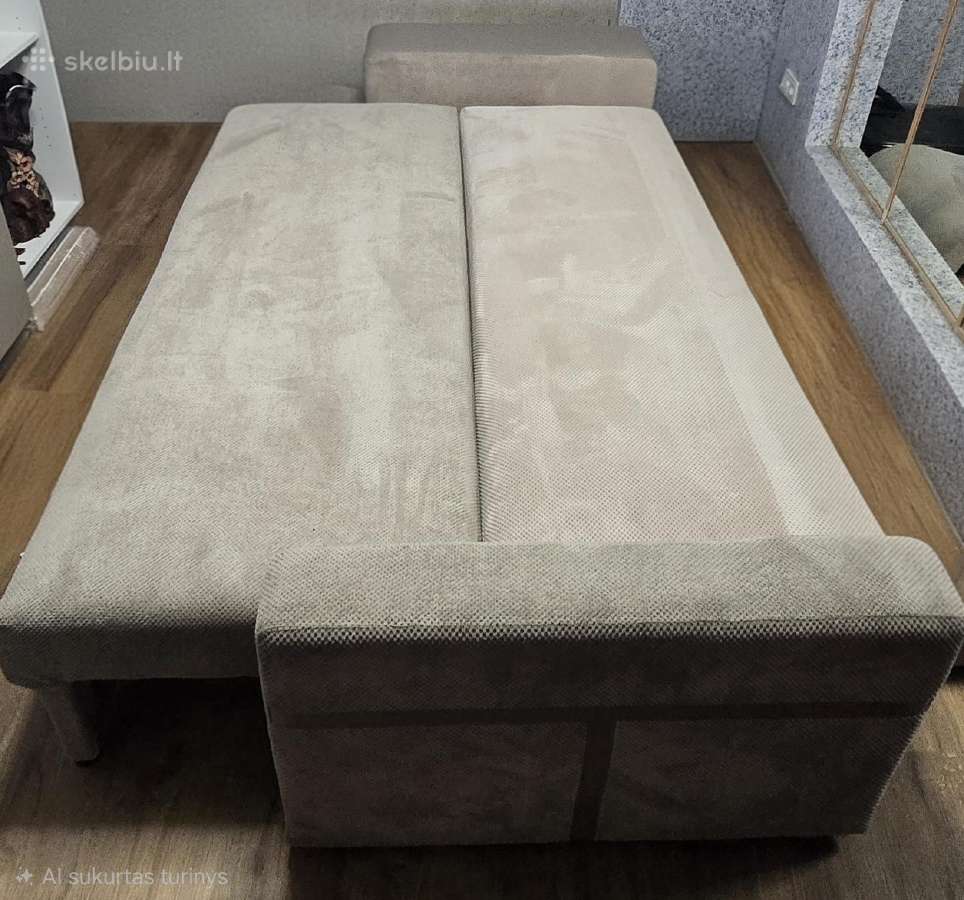 Parduodama sofa su dviem pufais - nuotraukos Nr. 3