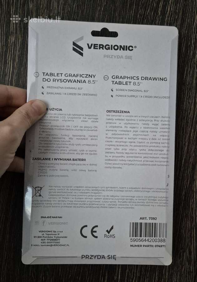 Mėlynos spalvos piešimo-rašymo planšetė vaikui - nuotraukos Nr. 3