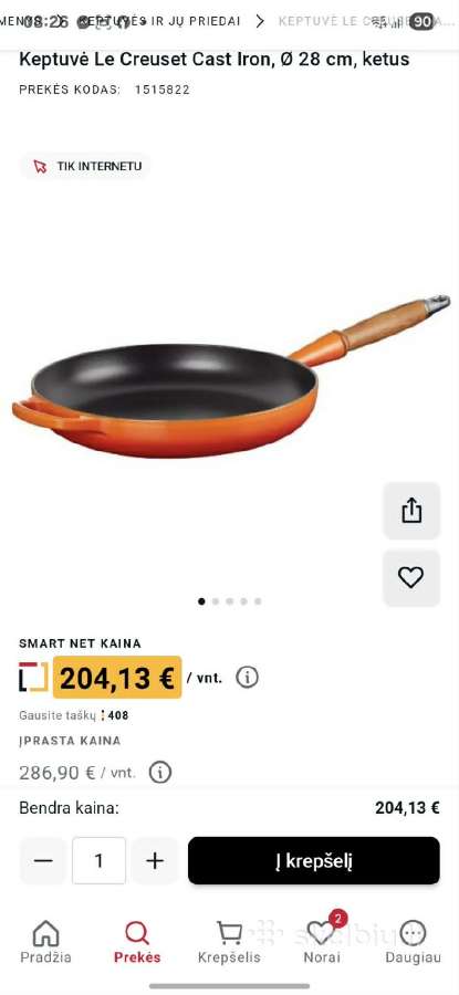 Ketaus keptuvė Le Creuset - nuotraukos Nr. 2
