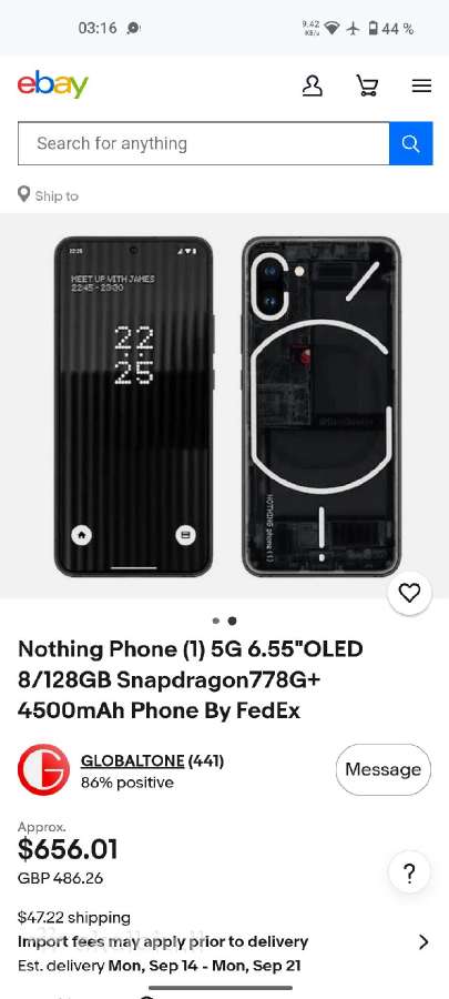 Už puse kainos Nothing phone 5G,256gb.,snapdragon - nuotraukos Nr. 2