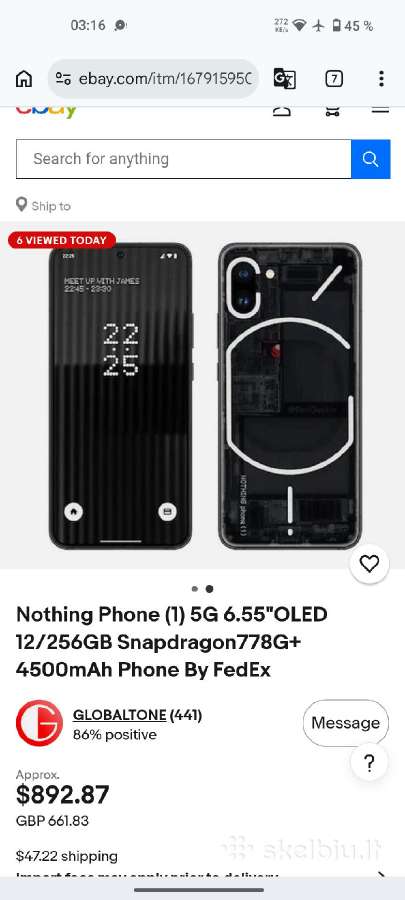 Už puse kainos Nothing phone 5G,256gb.,snapdragon - nuotraukos Nr. 3