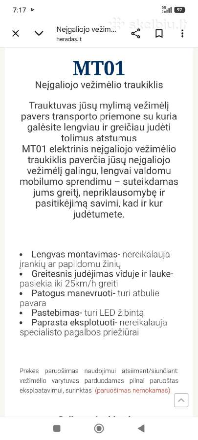 Elektrinis neigaliojo vežimėlio trauktuvas - nuotraukos Nr. 10