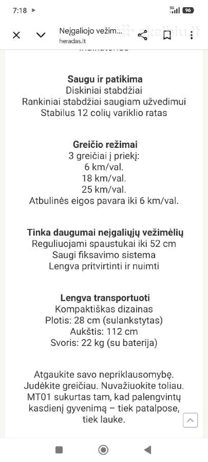 Elektrinis neigaliojo vežimėlio trauktuvas - nuotraukos Nr. 12