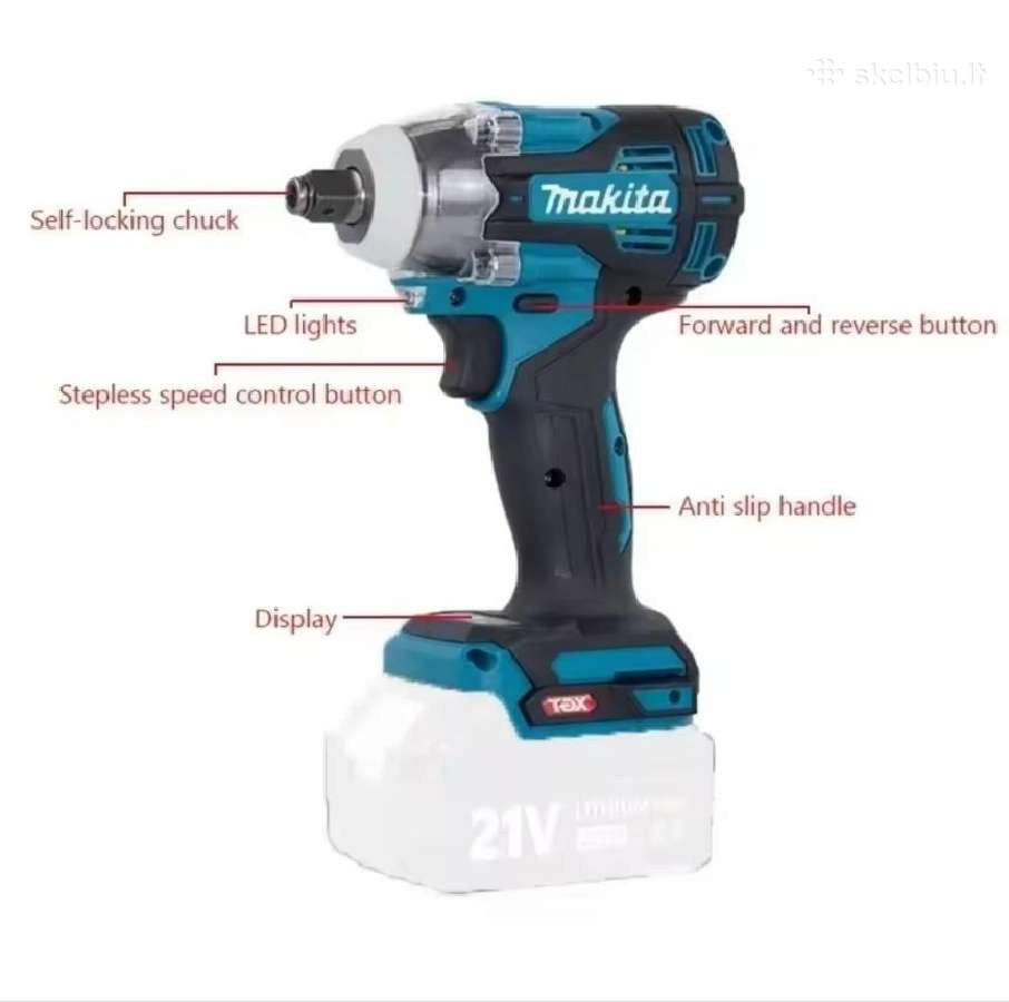 Makita Tw004gz Lxt 18v, 350 Nm, 1/2" - nuotraukos Nr. 10
