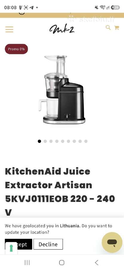 Letaeige sulčiaspaude Kitchen Aid Artistan - nuotraukos Nr. 2