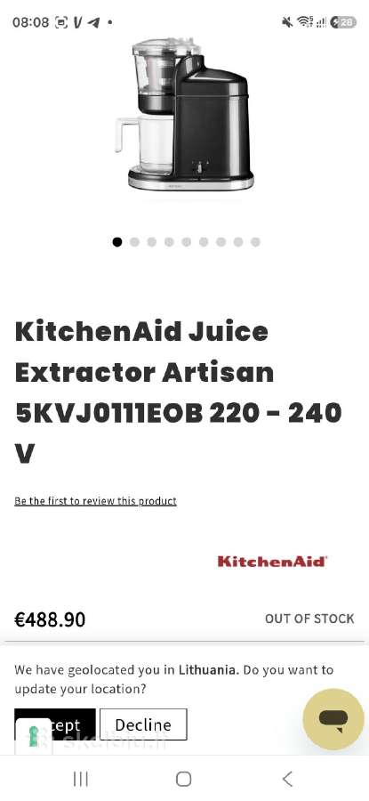 Letaeige sulčiaspaude Kitchen Aid Artistan - nuotraukos Nr. 3