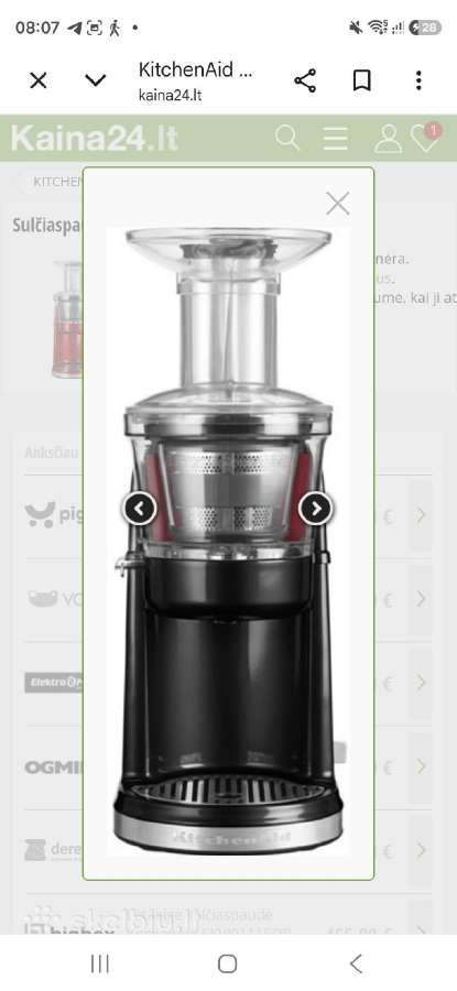 Letaeige sulčiaspaude Kitchen Aid Artistan - nuotraukos Nr. 4