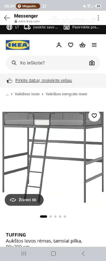 Lovos rėmas su čiužiniu - nuotraukos Nr. 3