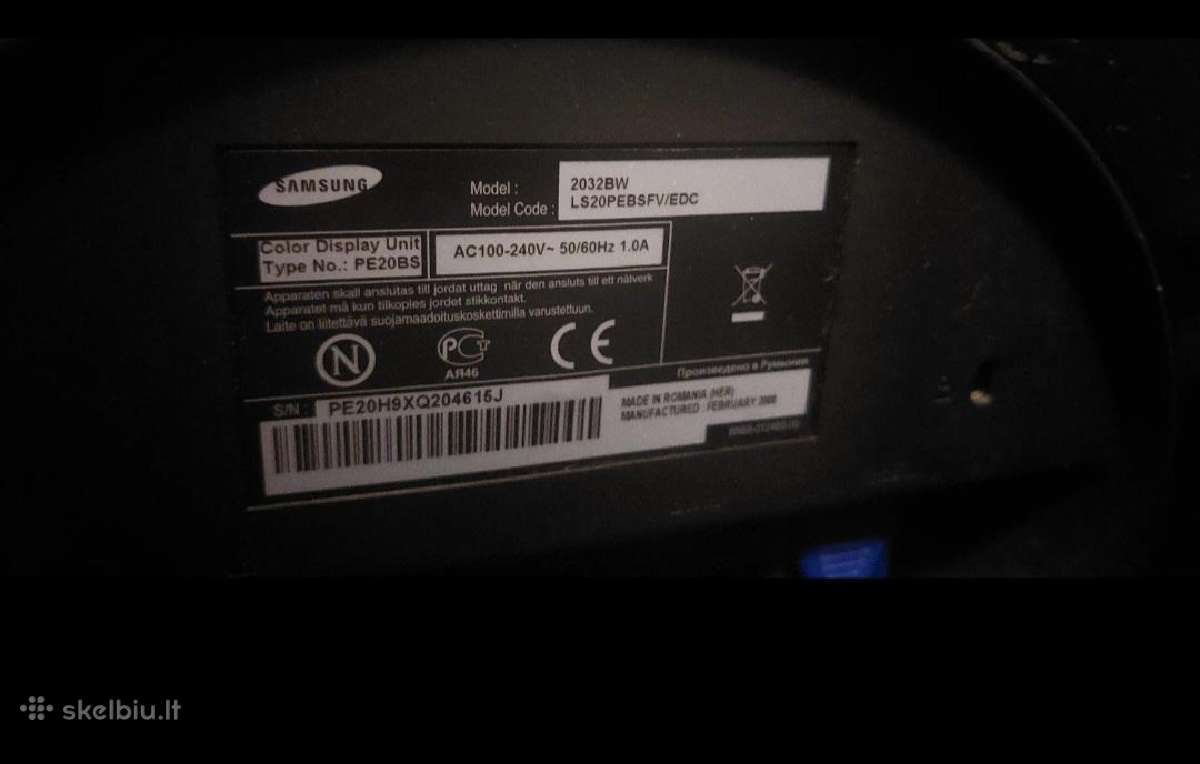 Monitorius Samsung Syncmaster 2032bw 20" - nuotraukos Nr. 5