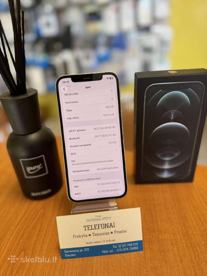 iPhone 12pro 128gb Silver Su Garantija - nuotraukos Nr. 3
