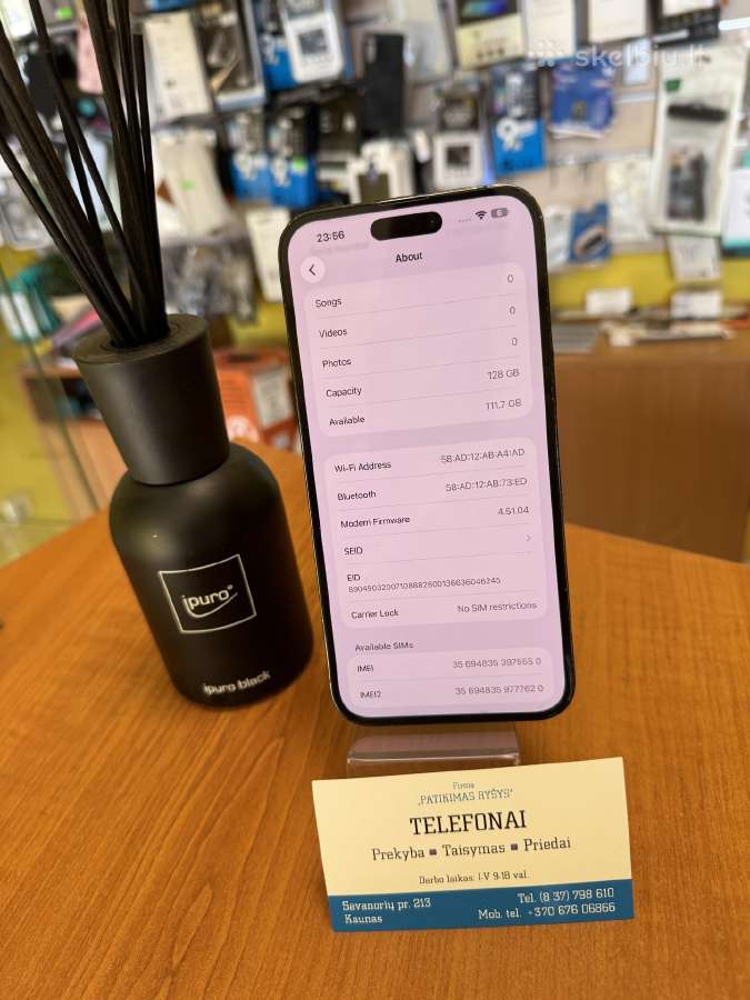 iPhone 14promax 128gb Black Su Garantija - nuotraukos Nr. 3