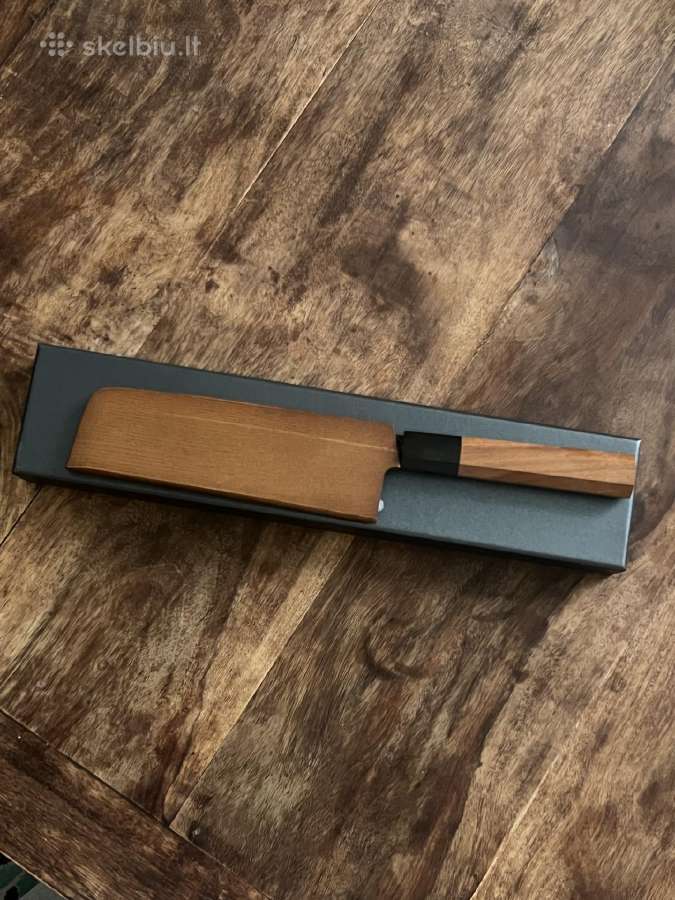 Virtuvinis peilis su medine rankena ir dėklu - nuotraukos Nr. 2
