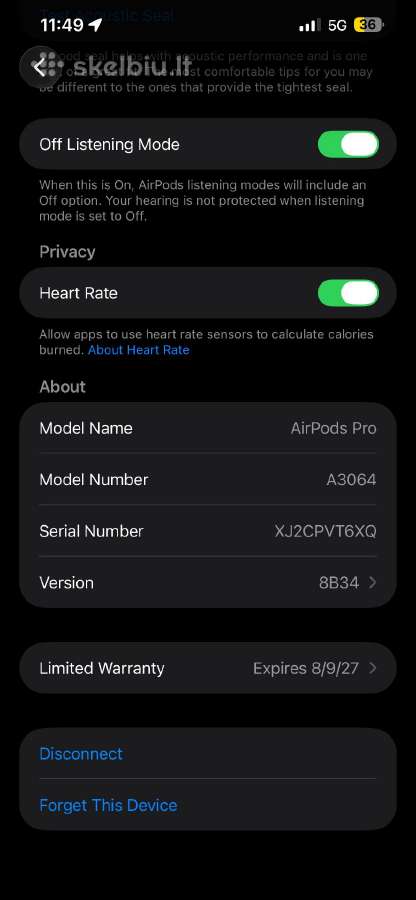 Airpods pro 3 originalios - nuotraukos Nr. 5