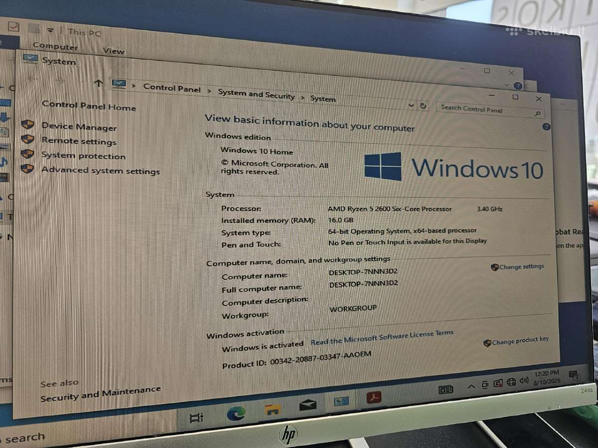 Stacionarus Amd 5 2600/16gb/rtx2060/m.2 - nuotraukos Nr. 9