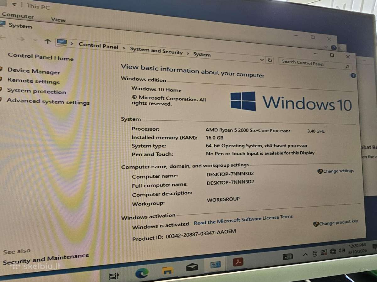 Stacionarus Amd 5 2600/16gb/rtx2060/m.2 - nuotraukos Nr. 10