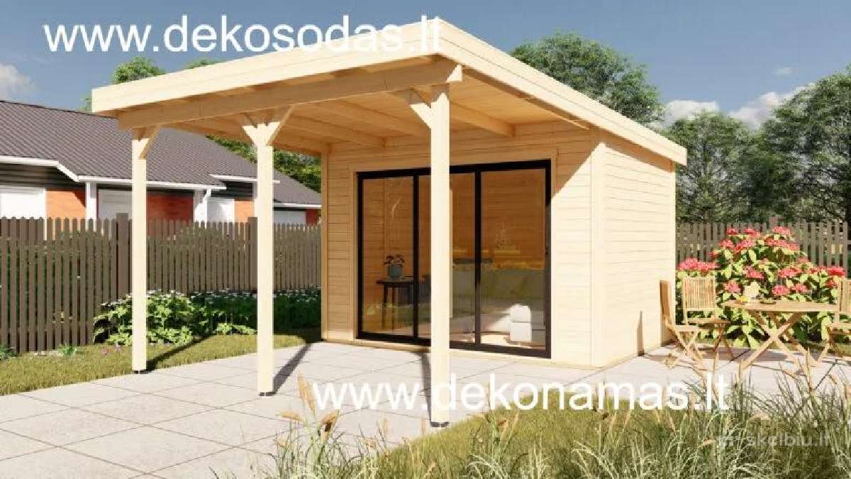 Medinis sodo namelis „bela“ 28 mm, 360x240 cm - nuotraukos Nr. 5
