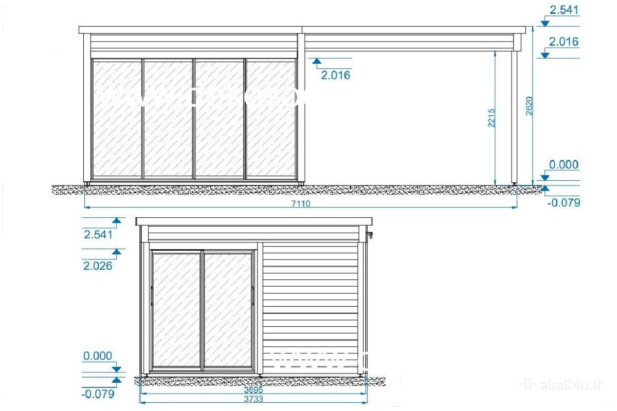 Premium mediniai sodo nameliai 45 mm, 360x370 cm - nuotraukos Nr. 6