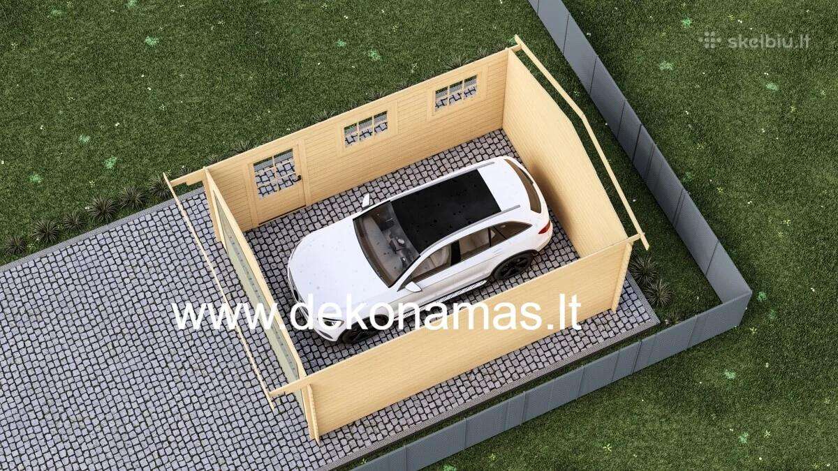 Medinis garažas „gordon“ 44 mm, 540x400 cm – 19 m² - nuotraukos Nr. 4
