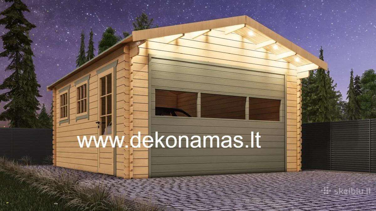 Medinis garažas „gordon“ 44 mm, 540x400 cm – 19 m² - nuotraukos Nr. 3