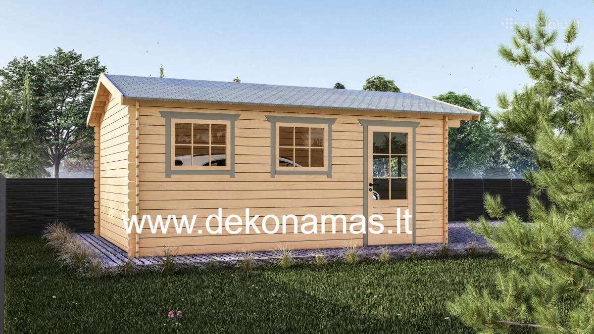 Medinis garažas „gordon“ 44 mm, 540x400 cm – 19 m² - nuotraukos Nr. 5