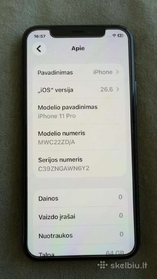 iPhone 11 pro 64gb Space gray tvarkingas - nuotraukos Nr. 8