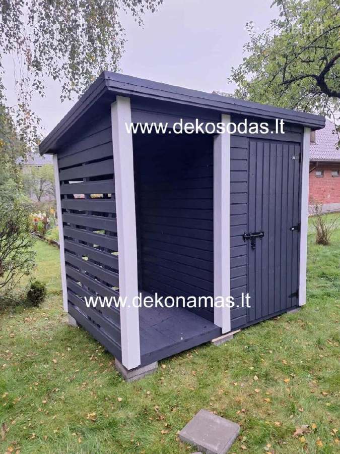 Karkasinis sandėliukas su malkine 170x250 cm - nuotraukos Nr. 4