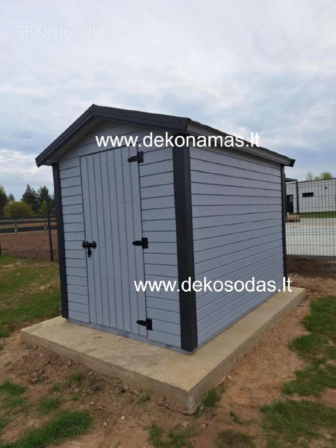 Karkasinis sandėliukas 2x3 m su dvišlaičiu stogu - nuotraukos Nr. 2