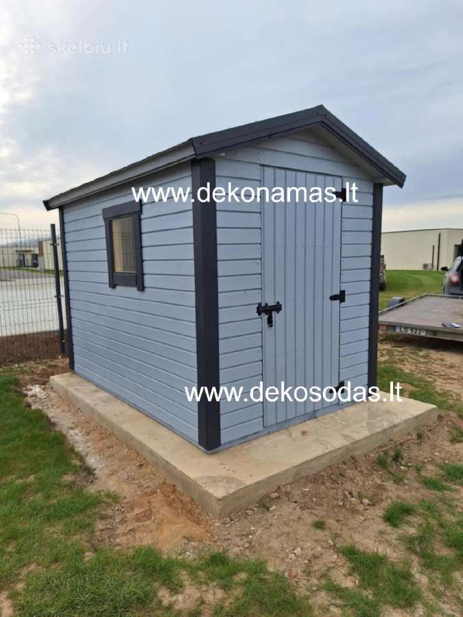 Karkasinis sandėliukas 2x3 m su dvišlaičiu stogu - nuotraukos Nr. 3