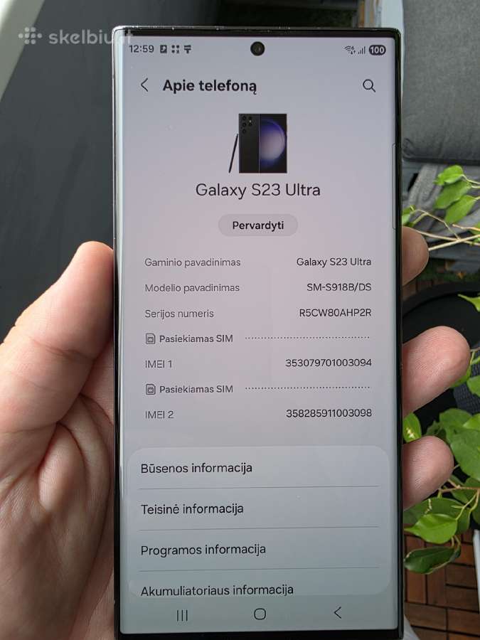 Samsung s23 Ultra 256gb - nuotraukos Nr. 5
