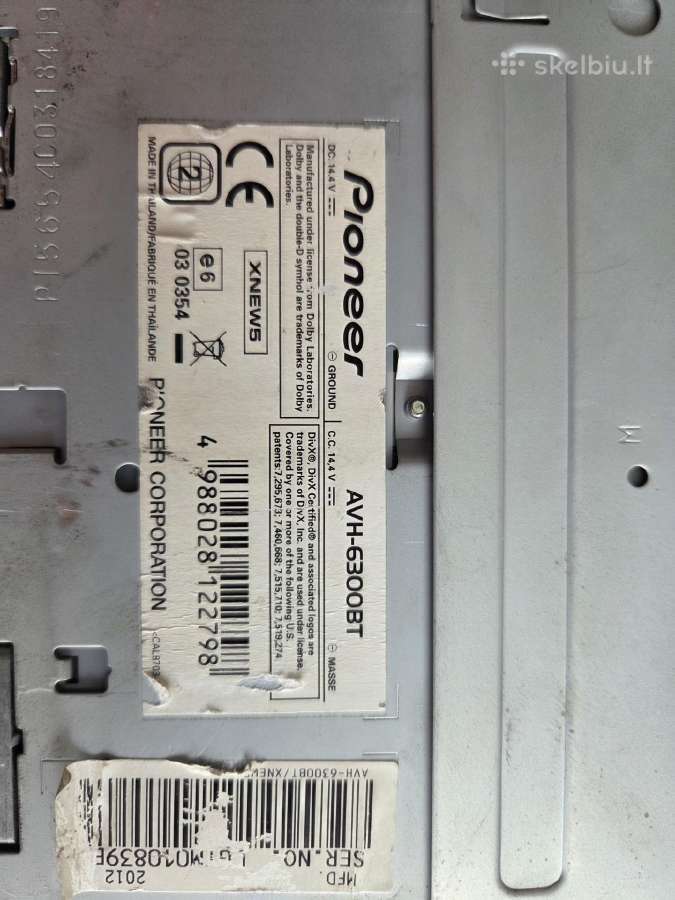Automagnetola Pioneer Avh - 6300bt - nuotraukos Nr. 3