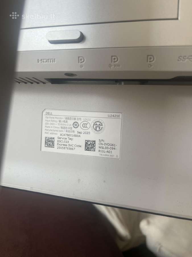 Monitorius Dell Ultrasharp U2421e - nuotraukos Nr. 2