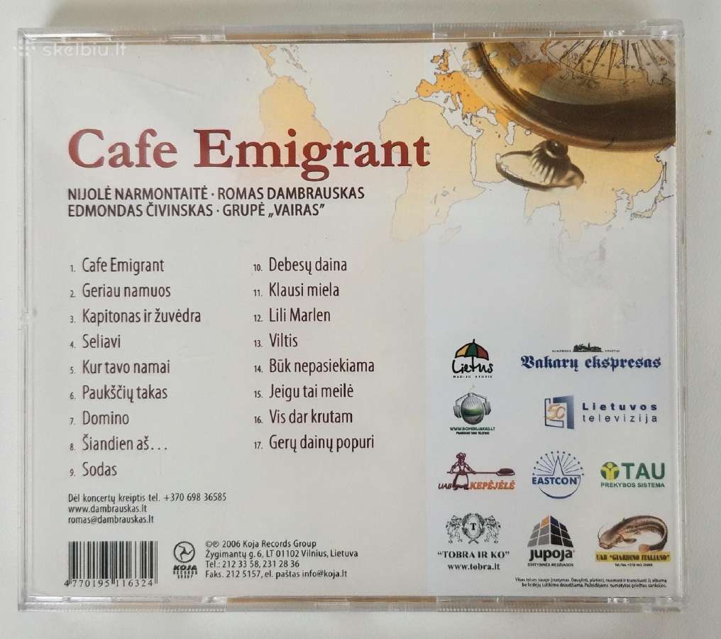 CD Cafe Emigrant Lt Diskas naujas,neklausytas. - nuotraukos Nr. 3