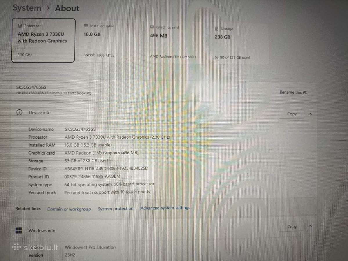 X360 435 G10 13.3 Ts Ryzen 3 7330u 16gb 256gb - nuotraukos Nr. 5
