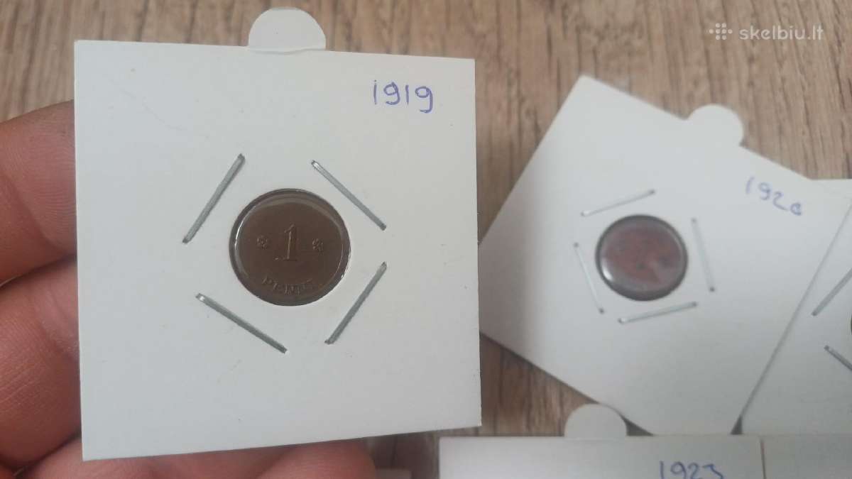 1 pennia rinkinys nuo 1918 m. Suomija - nuotraukos Nr. 3
