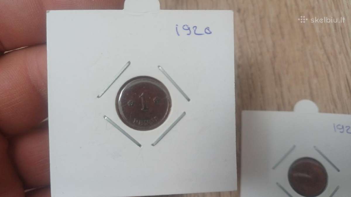 1 pennia rinkinys nuo 1918 m. Suomija - nuotraukos Nr. 4