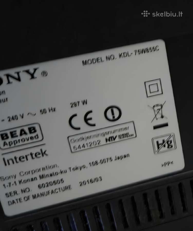 Sony televizorius - nuotraukos Nr. 2