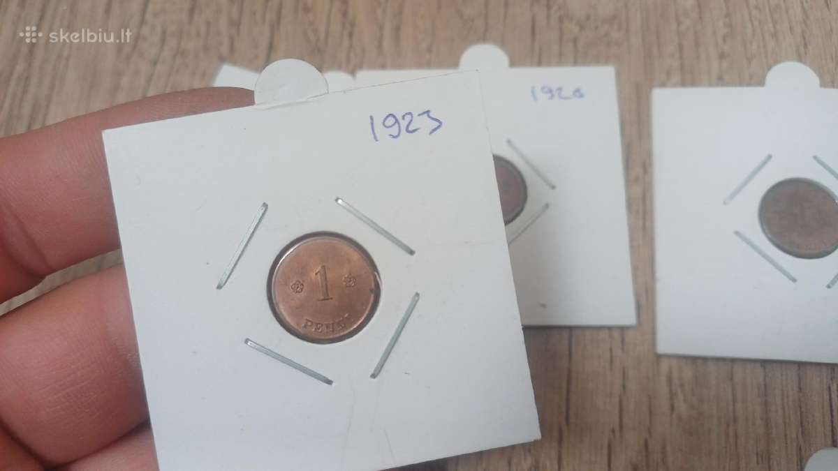 1 pennia rinkinys nuo 1918 m. Suomija - nuotraukos Nr. 7
