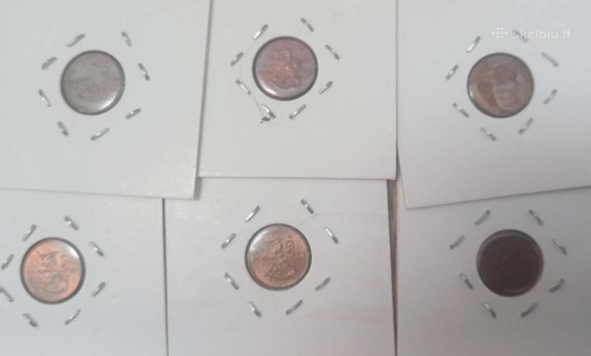 1 pennia rinkinys nuo 1918 m. Suomija - nuotraukos Nr. 9