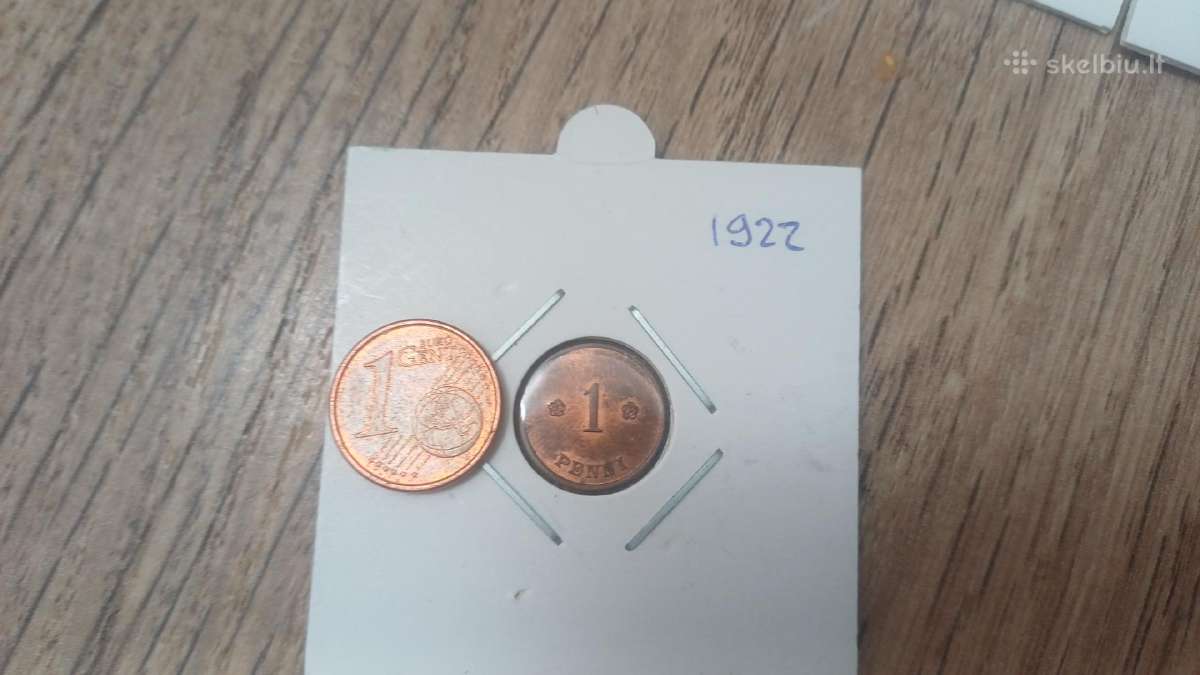 1 pennia rinkinys nuo 1918 m. Suomija - nuotraukos Nr. 2