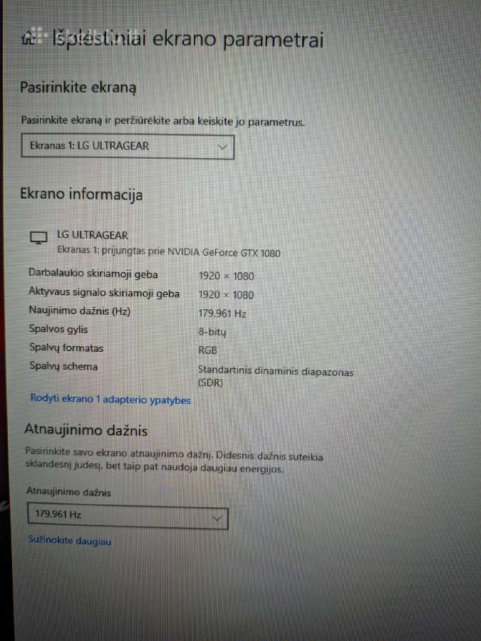 LG Ultragear 24gs60f-b / 180hz / 1ms / Ips - nuotraukos Nr. 10